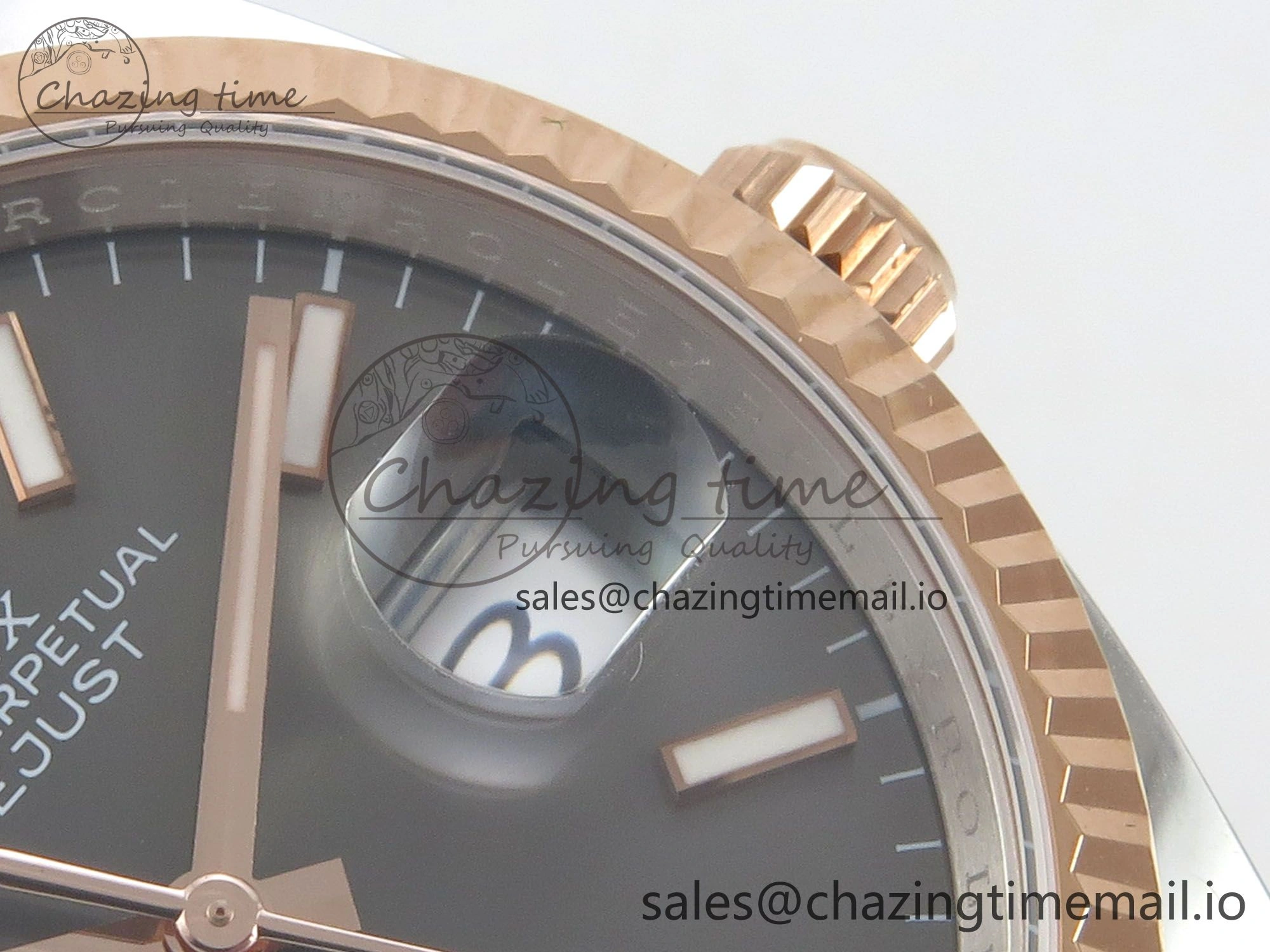 DateJust 36 SS RG ARF 1:1 Best Edition 904L Steel Gray Stick Dial on Oyster Bracelet SH3235