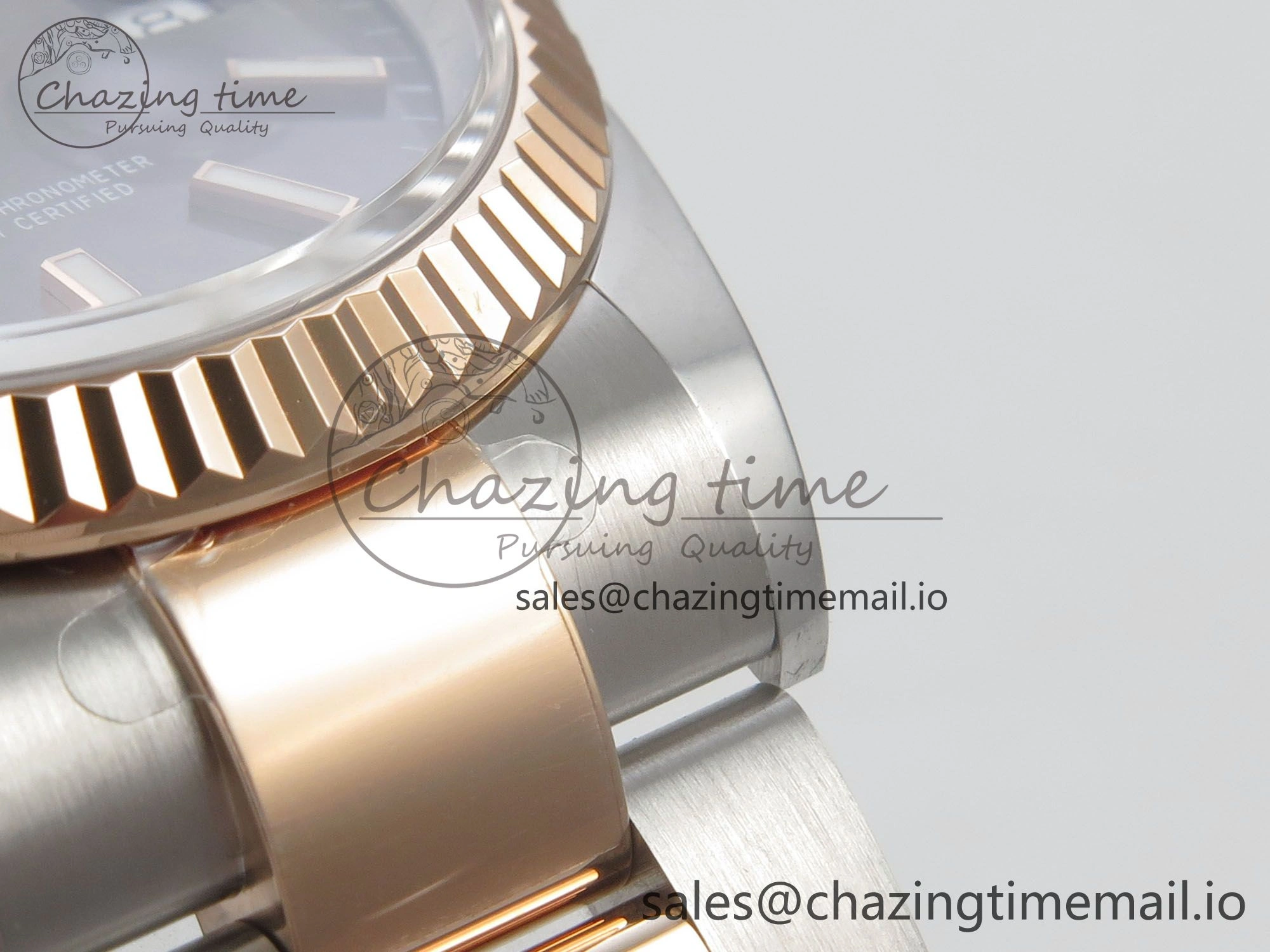 DateJust 36 SS RG ARF 1:1 Best Edition 904L Steel Gray Stick Dial on Oyster Bracelet SH3235