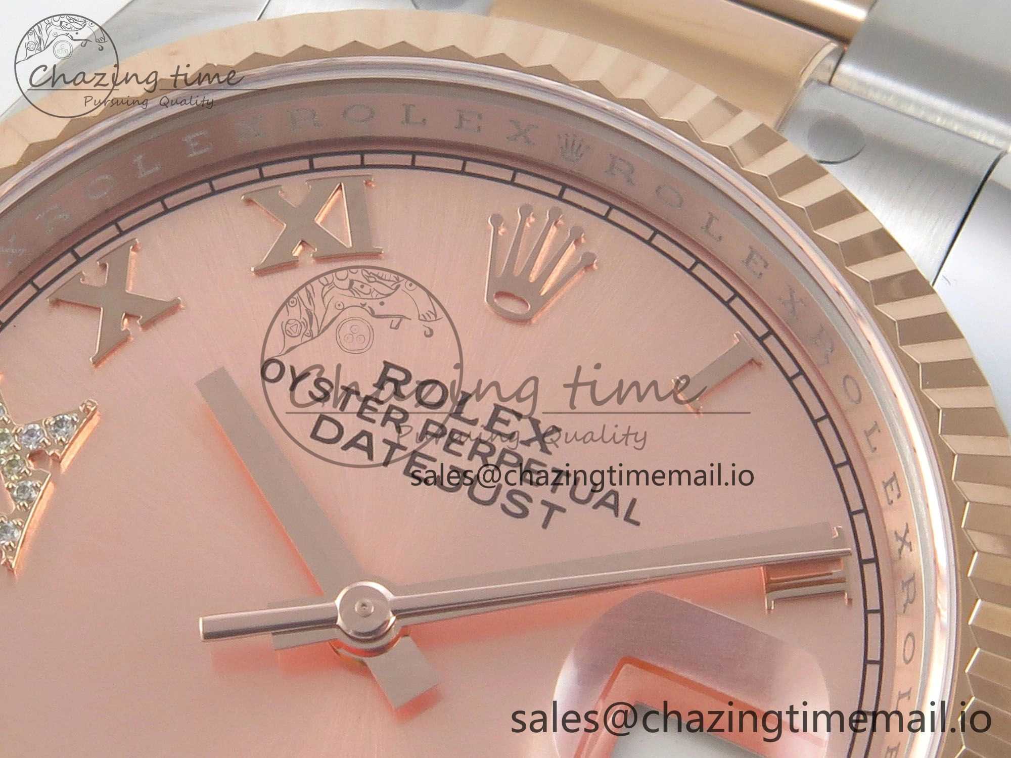 DateJust 36 SS RG ARF 1:1 Best Edition 904L Steel RG Roman Dial on Oyster Bracelet SH3235