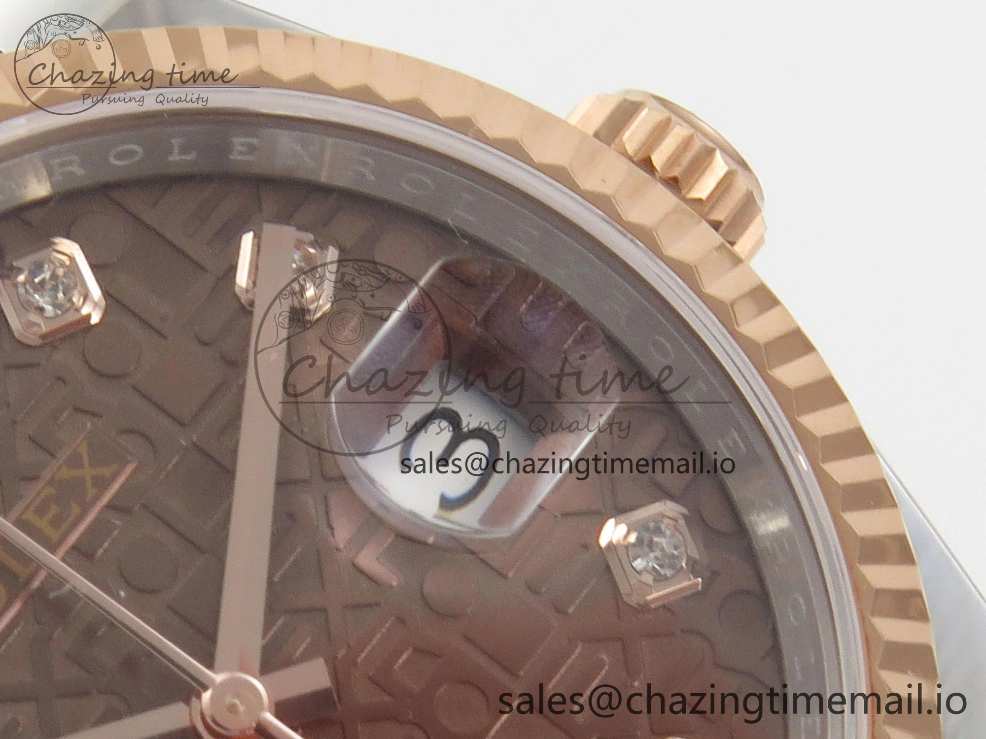 DateJust 36 SS RG ARF 1:1 Best Edition 904L Steel Rolxx Brown Diamonds Dial on Oyster Bracelet SH3235
