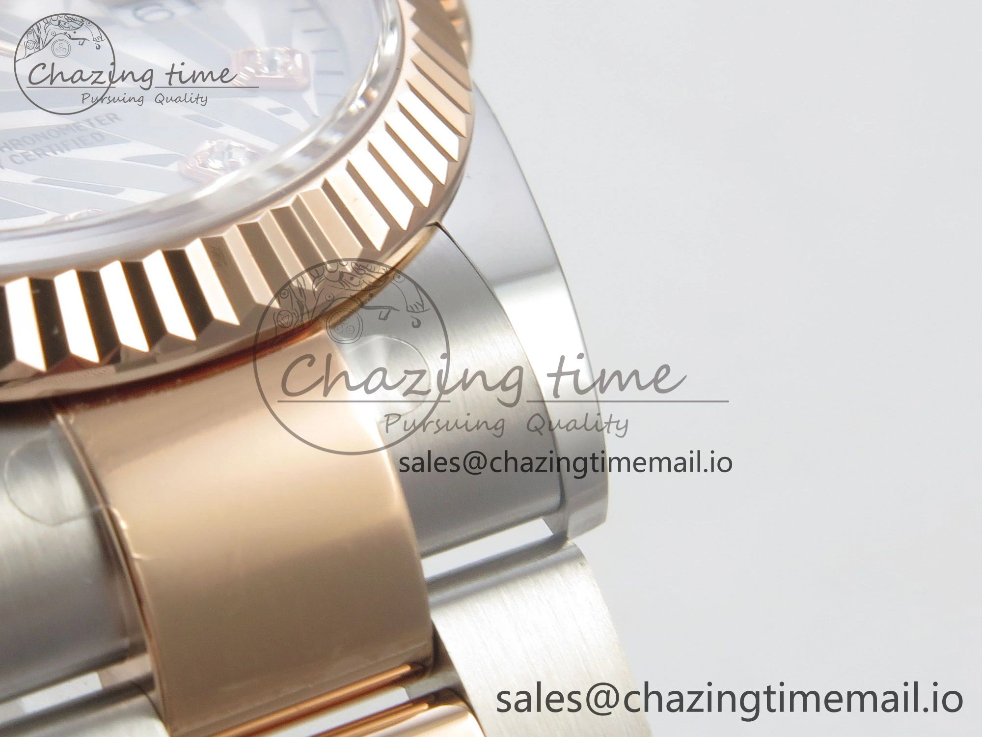 DateJust 36 SS RG ARF 1:1 Best Edition 904L Steel Silver Leaf Diamonds Dial on Oyster Bracelet SH3235