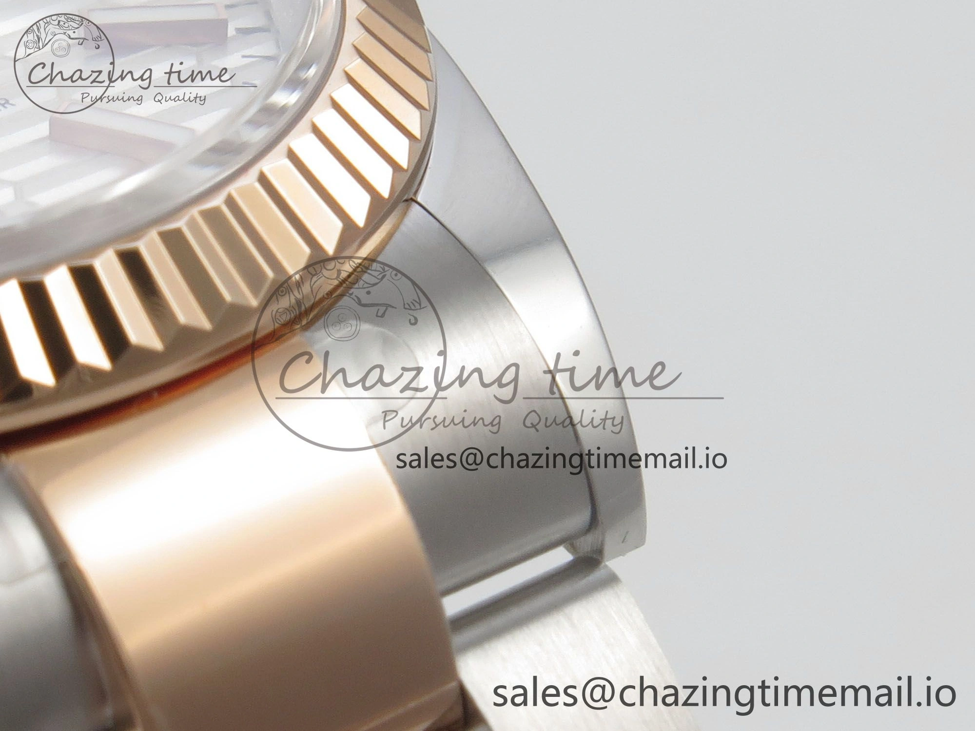 DateJust 36 SS RG ARF 1:1 Best Edition 904L Steel Silver Textured Stick Dial on Oyster Bracelet SH3235
