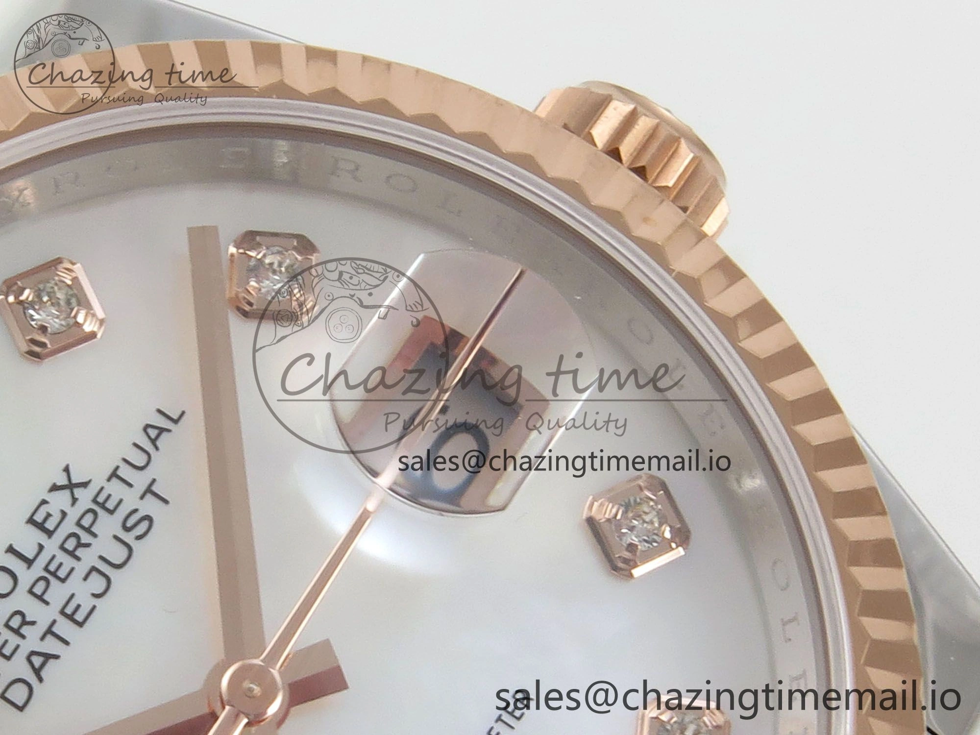 DateJust 36 SS RG ARF 1:1 Best Edition 904L Steel White MOP Diamonds Dial on Oyster Bracelet SH3235