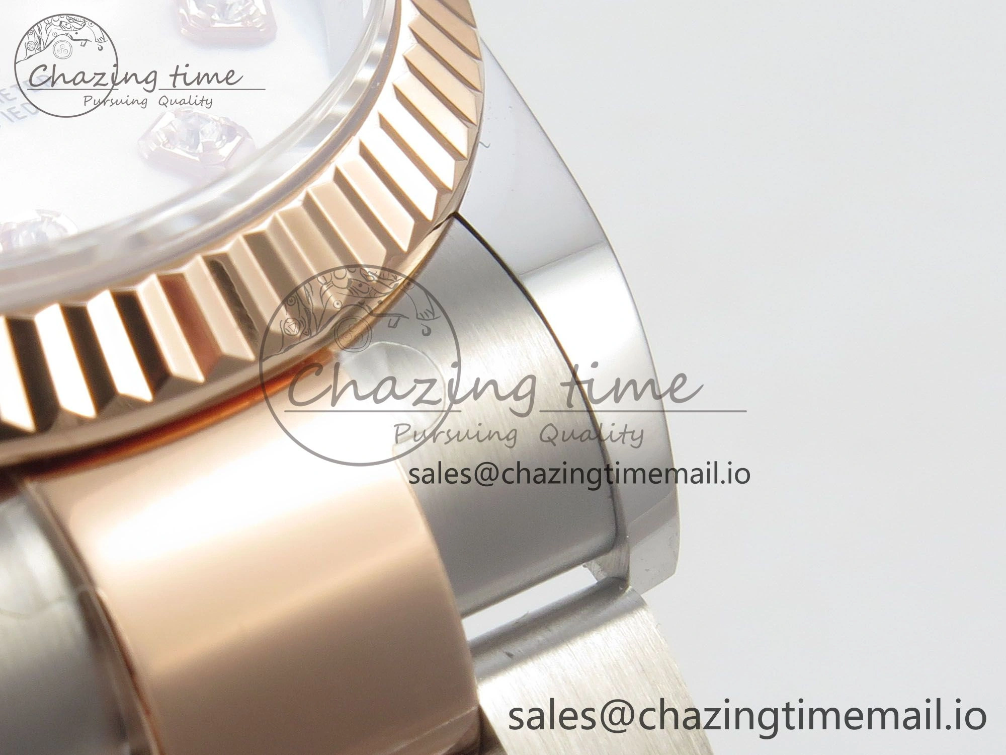 DateJust 36 SS RG ARF 1:1 Best Edition 904L Steel White MOP Diamonds Dial on Oyster Bracelet SH3235