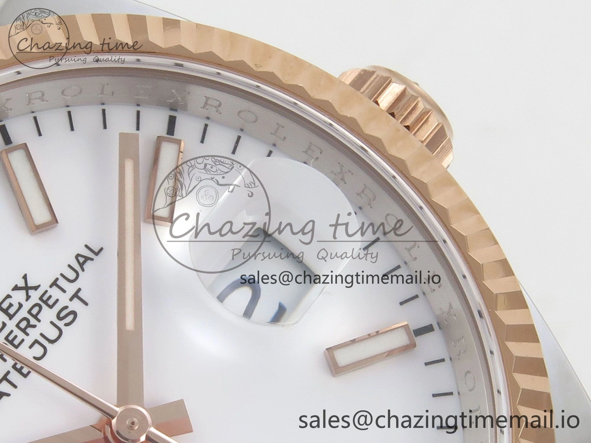 DateJust 36 SS RG ARF 1:1 Best Edition 904L Steel White Stick Dial on Oyster Bracelet SH3235
