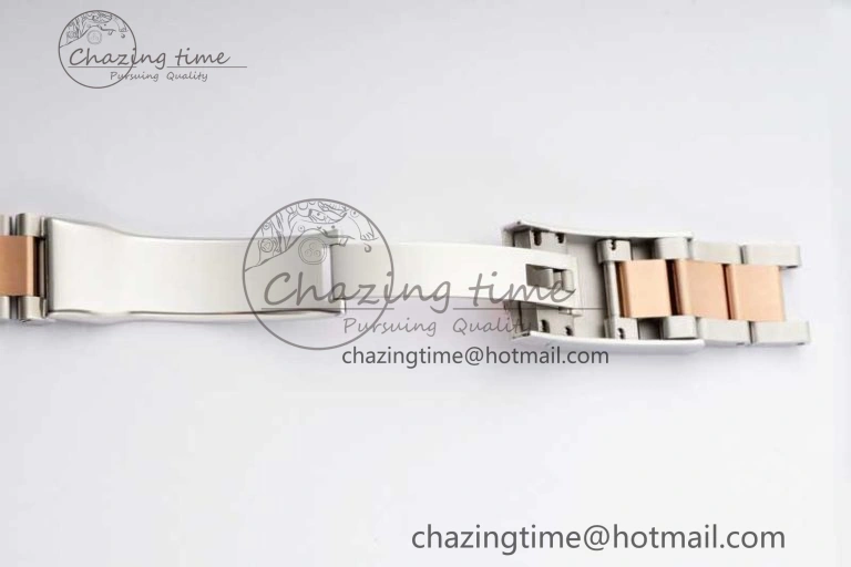 DateJust 36 SS RG DIWF 1:1 Best Edition 904L Steel Gray Dial Green Markers on Oyster Bracelet SA3235