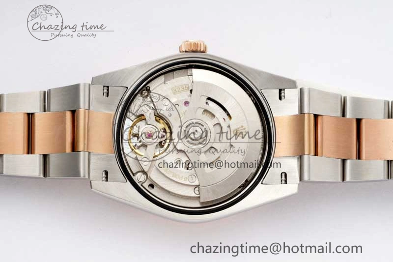 DateJust 36 SS RG DIWF 1:1 Best Edition 904L Steel Gray Dial Green Markers on Oyster Bracelet SA3235