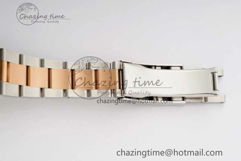 DateJust 36 SS RG DIWF 1:1 Best Edition 904L Steel Gray Dial Green Markers on Oyster Bracelet SA3235