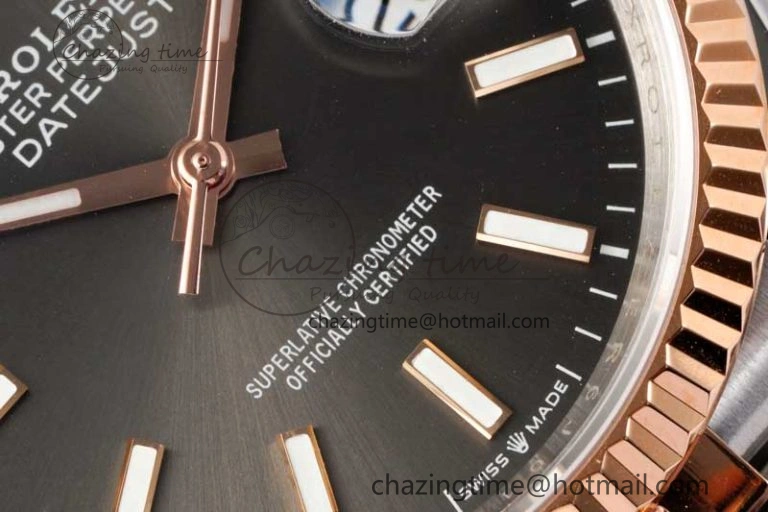 DateJust 36 SS RG DIWF 1:1 Best Edition 904L Steel Gray Stick Dial on Jubilee Bracelet SA3235