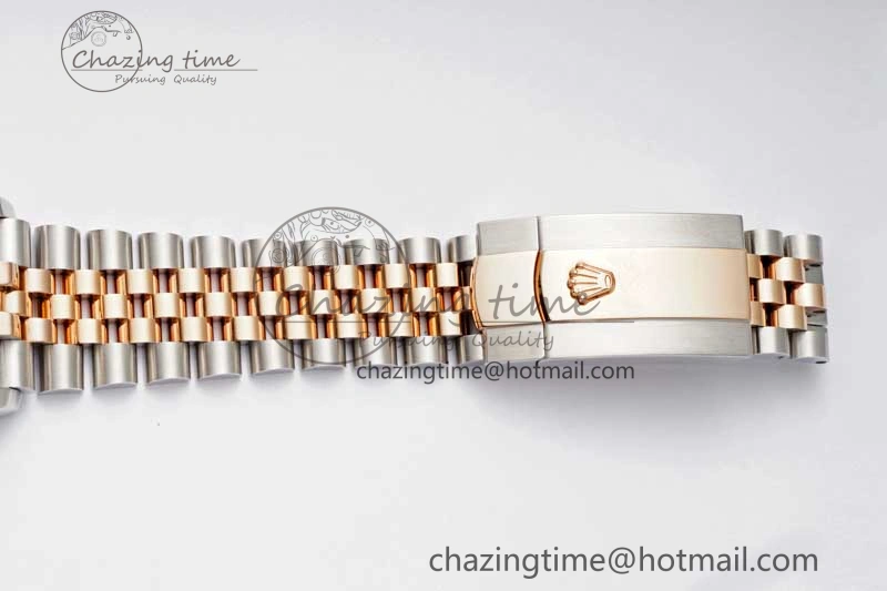 DateJust 36 SS RG DIWF 1:1 Best Edition 904L Steel Gray Stick Dial on Jubilee Bracelet SA3235