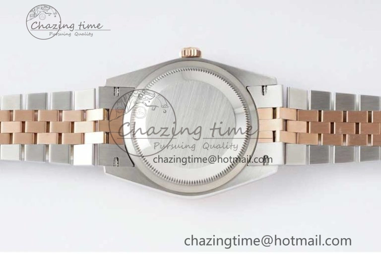 DateJust 36 SS RG DIWF 1:1 Best Edition 904L Steel Gray Stick Dial on Jubilee Bracelet SA3235