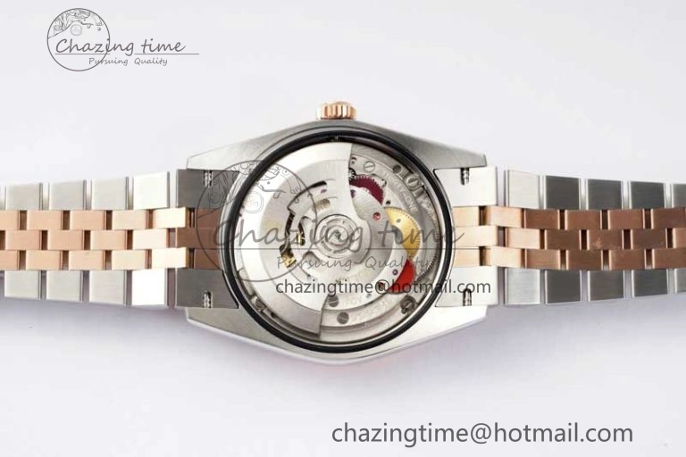 DateJust 36 SS RG DIWF 1:1 Best Edition 904L Steel Gray Stick Dial on Jubilee Bracelet SA3235