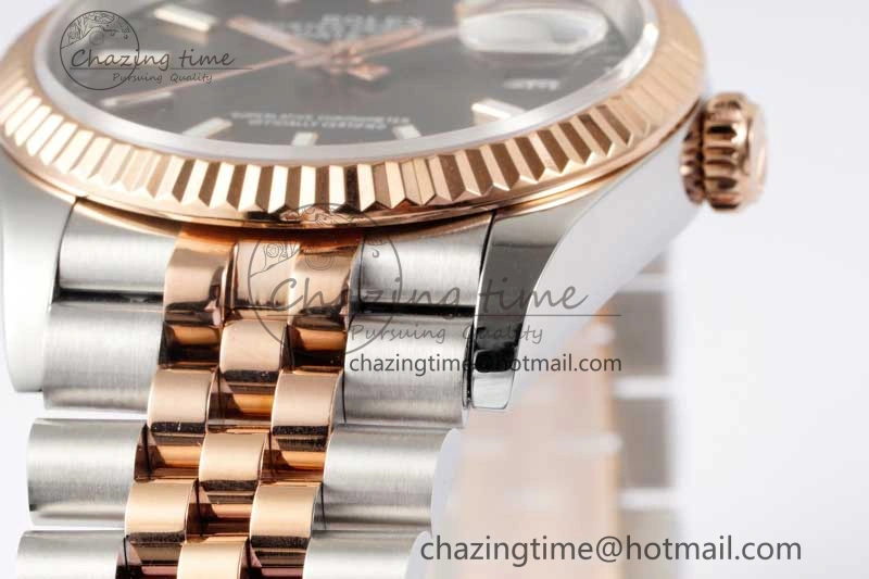 DateJust 36 SS RG DIWF 1:1 Best Edition 904L Steel Gray Stick Dial on Jubilee Bracelet SA3235