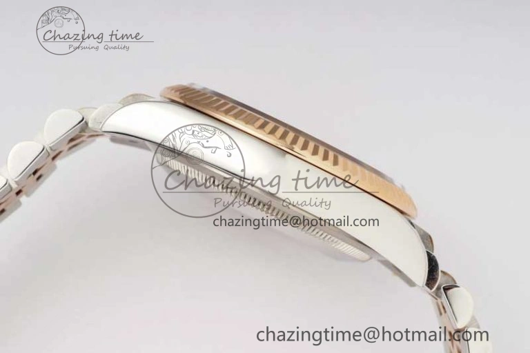 DateJust 36 SS RG DIWF 1:1 Best Edition 904L Steel Gray Stick Dial on Jubilee Bracelet SA3235