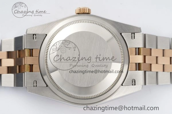 DateJust 36 SS RG Gold Wrapped JDF 1:1 Best Edition Brown Diamonds Textured Dial on Jubilee Bracelet VR3235 V2