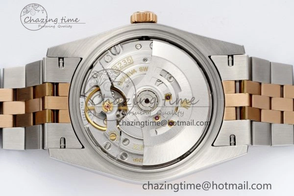 DateJust 36 SS RG Gold Wrapped JDF 1:1 Best Edition Brown Diamonds Textured Dial on Jubilee Bracelet VR3235 V2