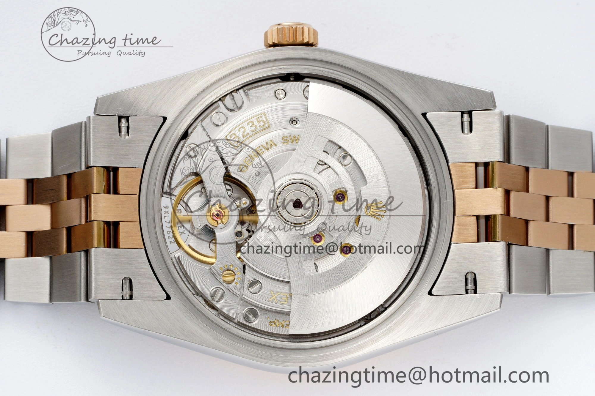 DateJust 36 SS RG Gold Wrapped JDF 1:1 Best Edition Brown Diamonds Textured Dial on Jubilee Bracelet VR3235 V2