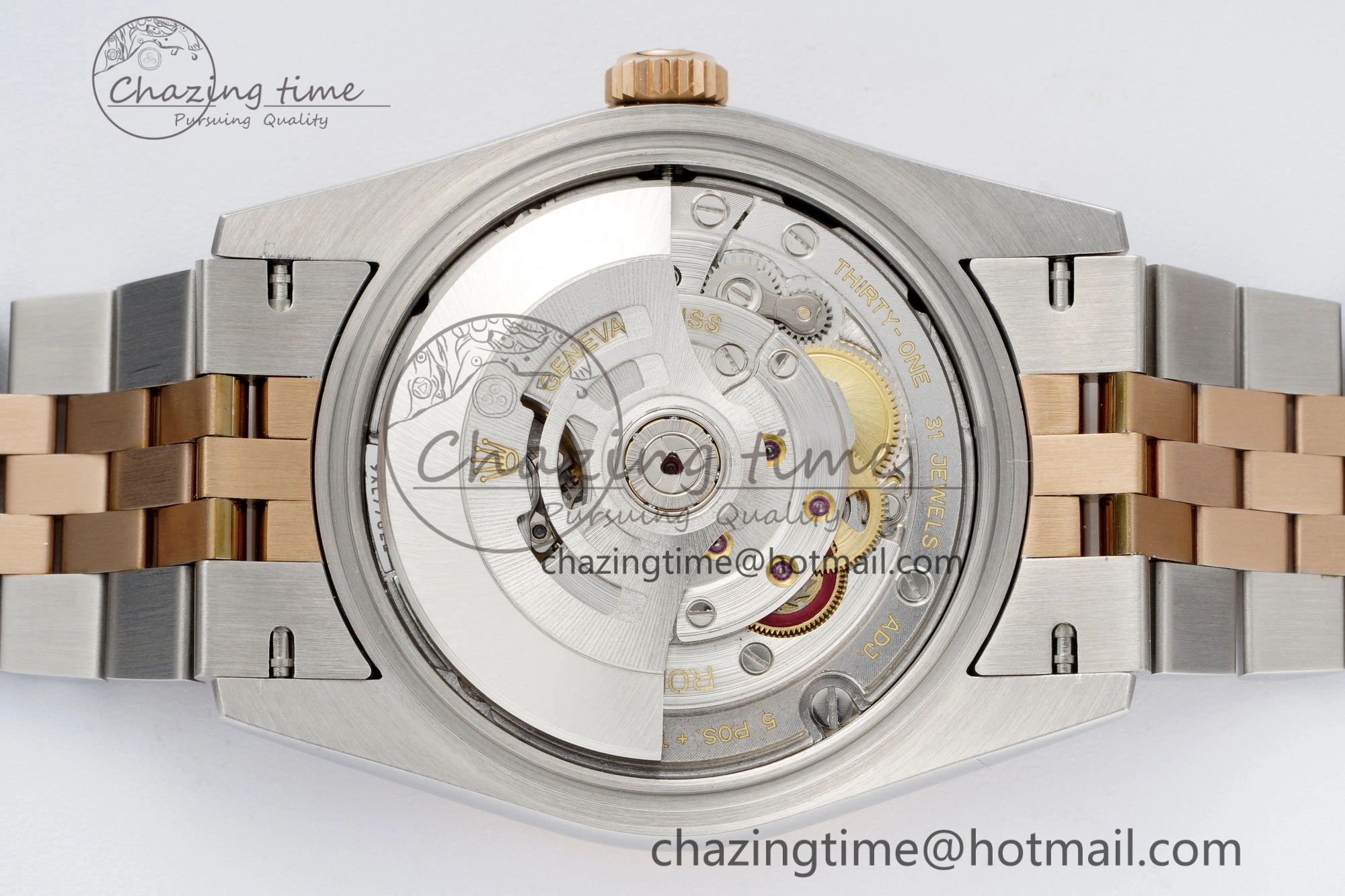DateJust 36 SS RG Gold Wrapped JDF 1:1 Best Edition Brown Diamonds Textured Dial on Jubilee Bracelet VR3235 V2