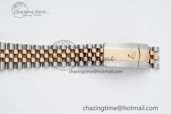 DateJust 36 SS RG Gold Wrapped JDF 1:1 Best Edition Brown Diamonds Textured Dial on Jubilee Bracelet VR3235 V2