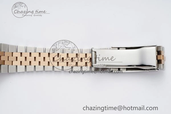 DateJust 36 SS RG Gold Wrapped JDF 1:1 Best Edition Brown Diamonds Textured Dial on Jubilee Bracelet VR3235 V2