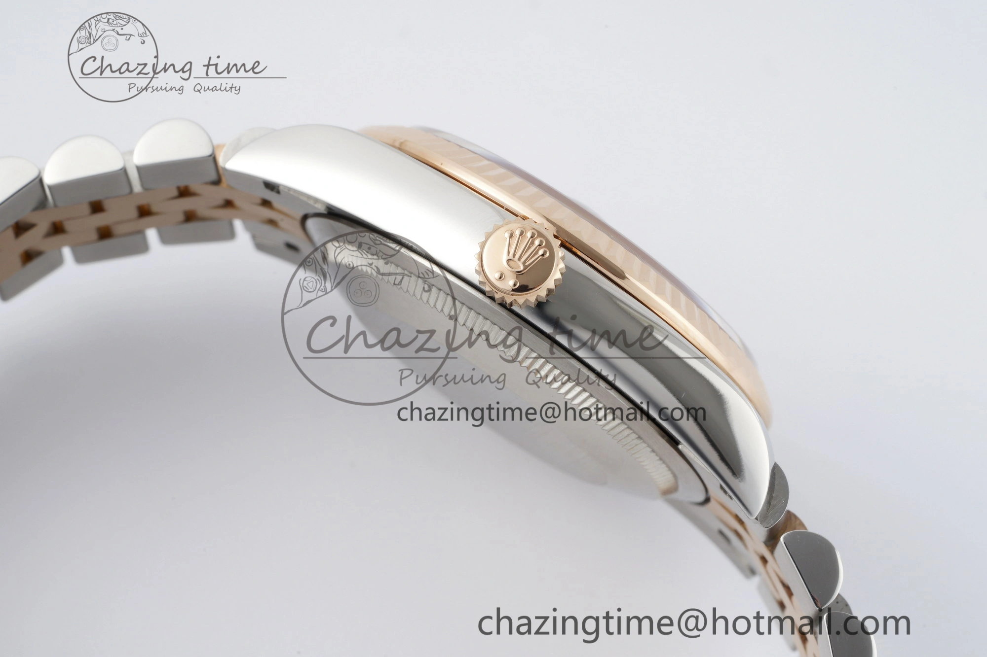DateJust 36 SS RG Gold Wrapped JDF 1:1 Best Edition Silver Diamonds Textured Dial on Jubilee Bracelet VR3235 V2