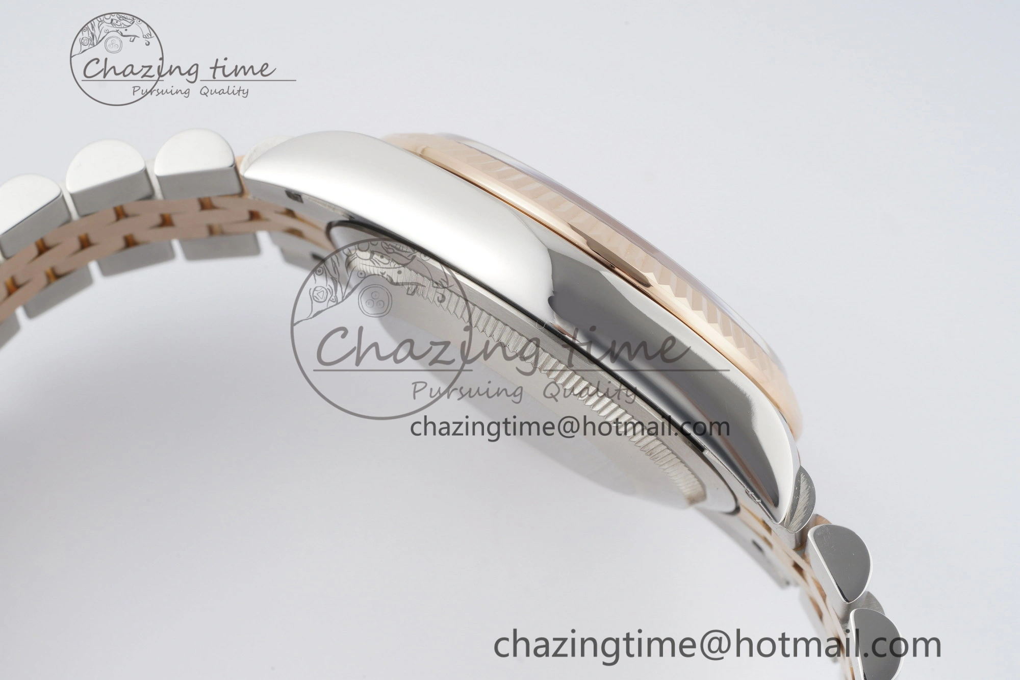 DateJust 36 SS RG Gold Wrapped JDF 1:1 Best Edition Silver Diamonds Textured Dial on Jubilee Bracelet VR3235 V2