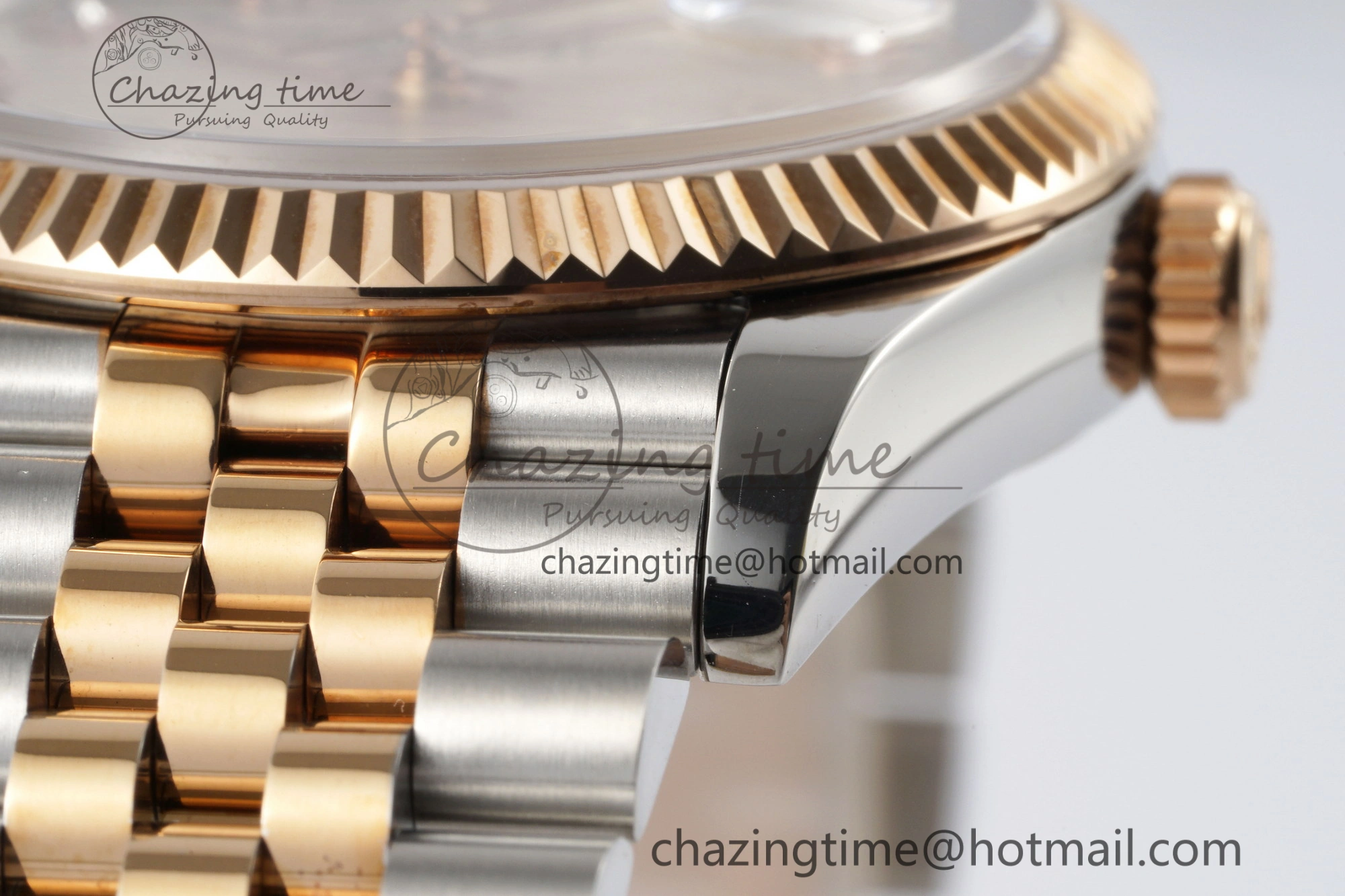 DateJust 36 SS RG Gold Wrapped JDF 1:1 Best Edition Silver Diamonds Textured Dial on Jubilee Bracelet VR3235 V2