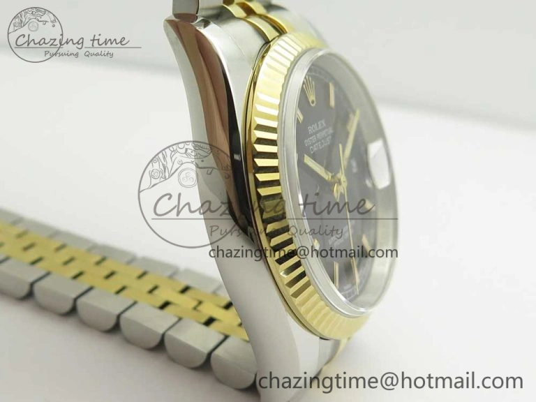 DateJust 36 SS YG 116233 ARF 1:1 Best Edition 904L Steel Black Dial Stick Markers on Jubilee Bracelet SH3135 V2