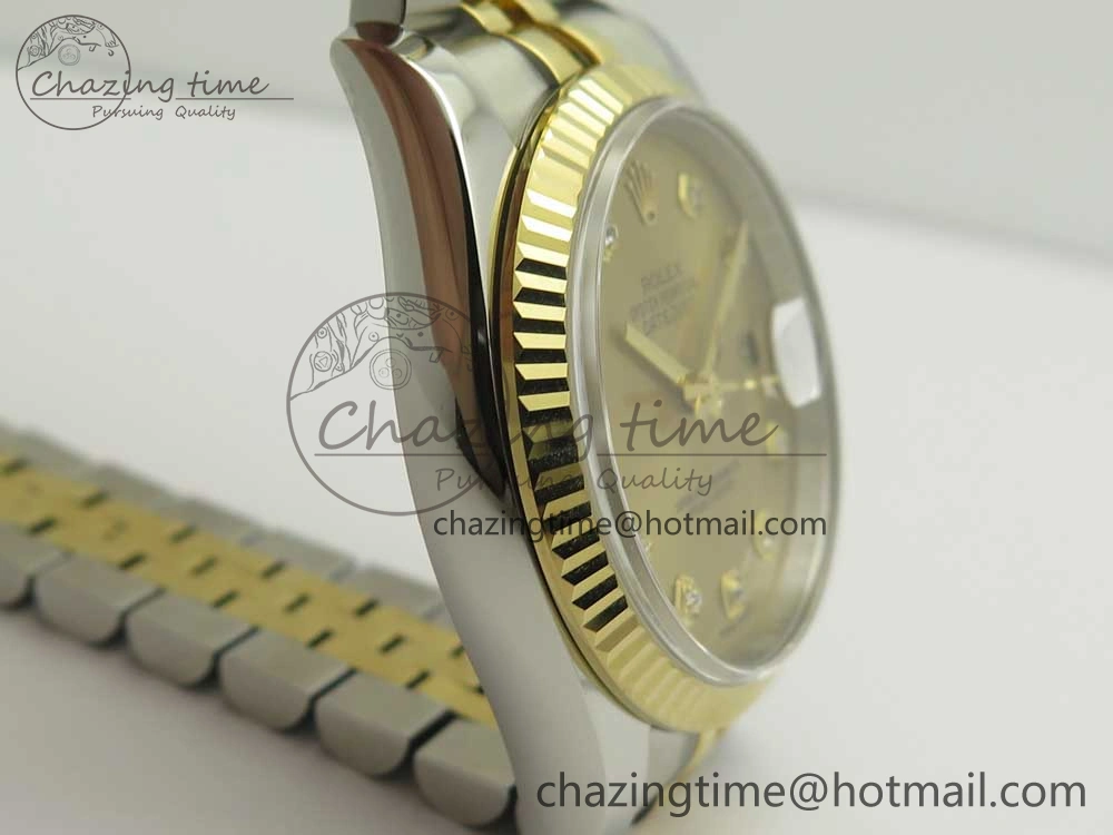DateJust 36 SS YG 116233 ARF 1:1 Best Edition 904L Steel YG Dial Diamonds Markers on Jubilee Bracelet SH3135 V2