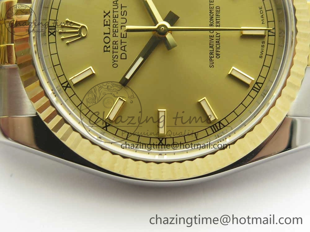 DateJust 36 SS YG 116233 ARF 1:1 Best Edition 904L Steel YG Dial Stick Markers on Jubilee Bracelet SH3135 V2