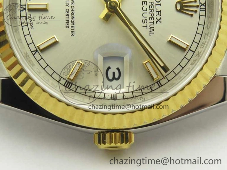 DateJust 36 SS YG 126233 ARF 1:1 Best Edition Silver Dial Stick Markers on SS YG Jubilee Bracelet SH3135
