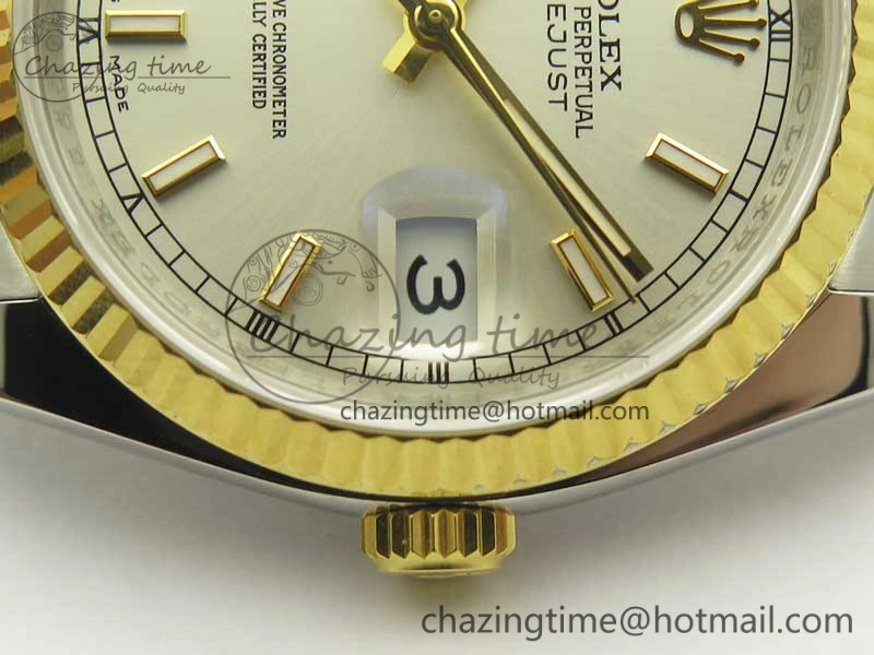 DateJust 36 SS YG 126233 ARF 1:1 Best Edition Silver Dial Stick Markers on SS YG Jubilee Bracelet SH3135
