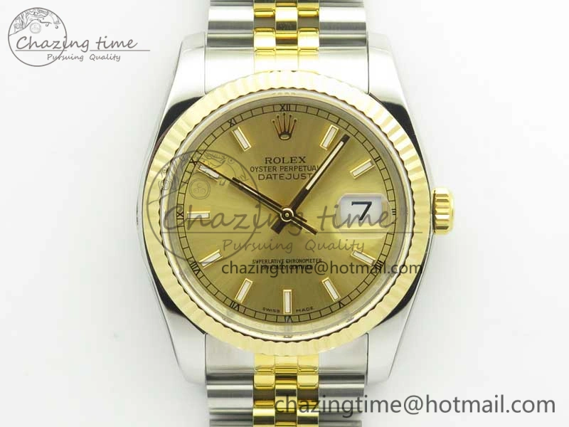 DateJust 36 SS YG 126233 ARF 1:1 Best Edition YG Dial Stick Markers on SS YG Jubilee Bracelet SH3135