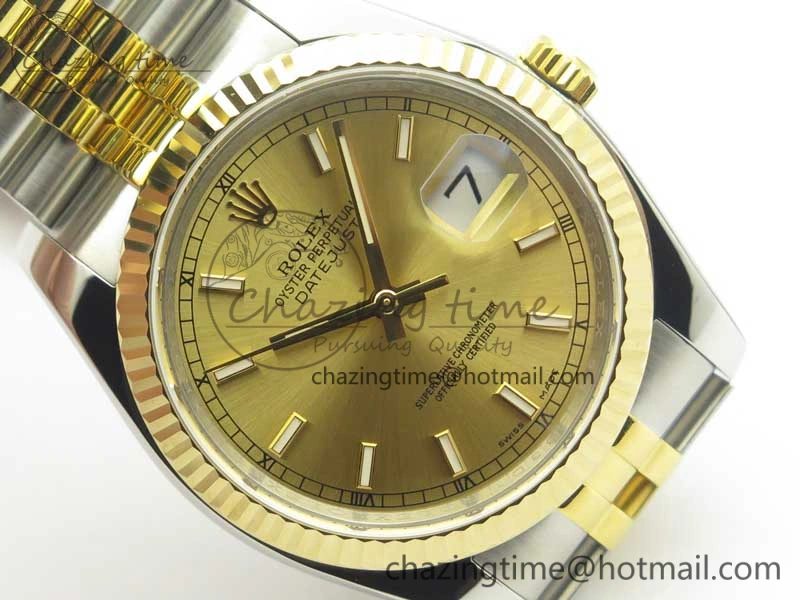 DateJust 36 SS YG 126233 ARF 1:1 Best Edition YG Dial Stick Markers on SS YG Jubilee Bracelet SH3135