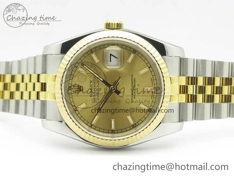 DateJust 36 SS YG 126233 ARF 1:1 Best Edition YG Dial Stick Markers on SS YG Jubilee Bracelet SH3135