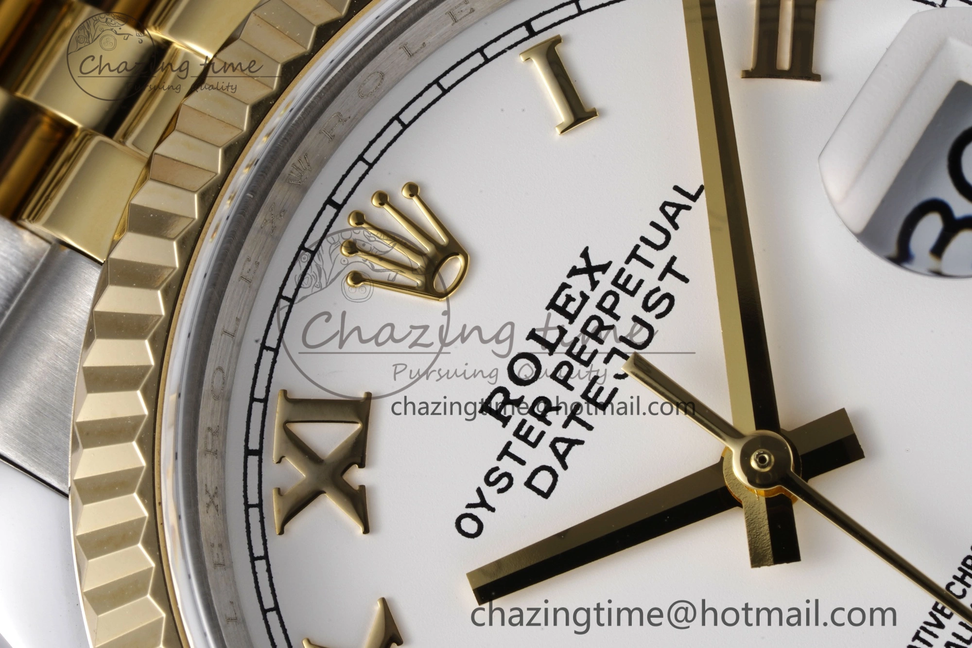 DateJust 36 SS YG 126233 JDF YG Plated 904L Steel White Dial Roman Markers on Jubilee Bracelet V2