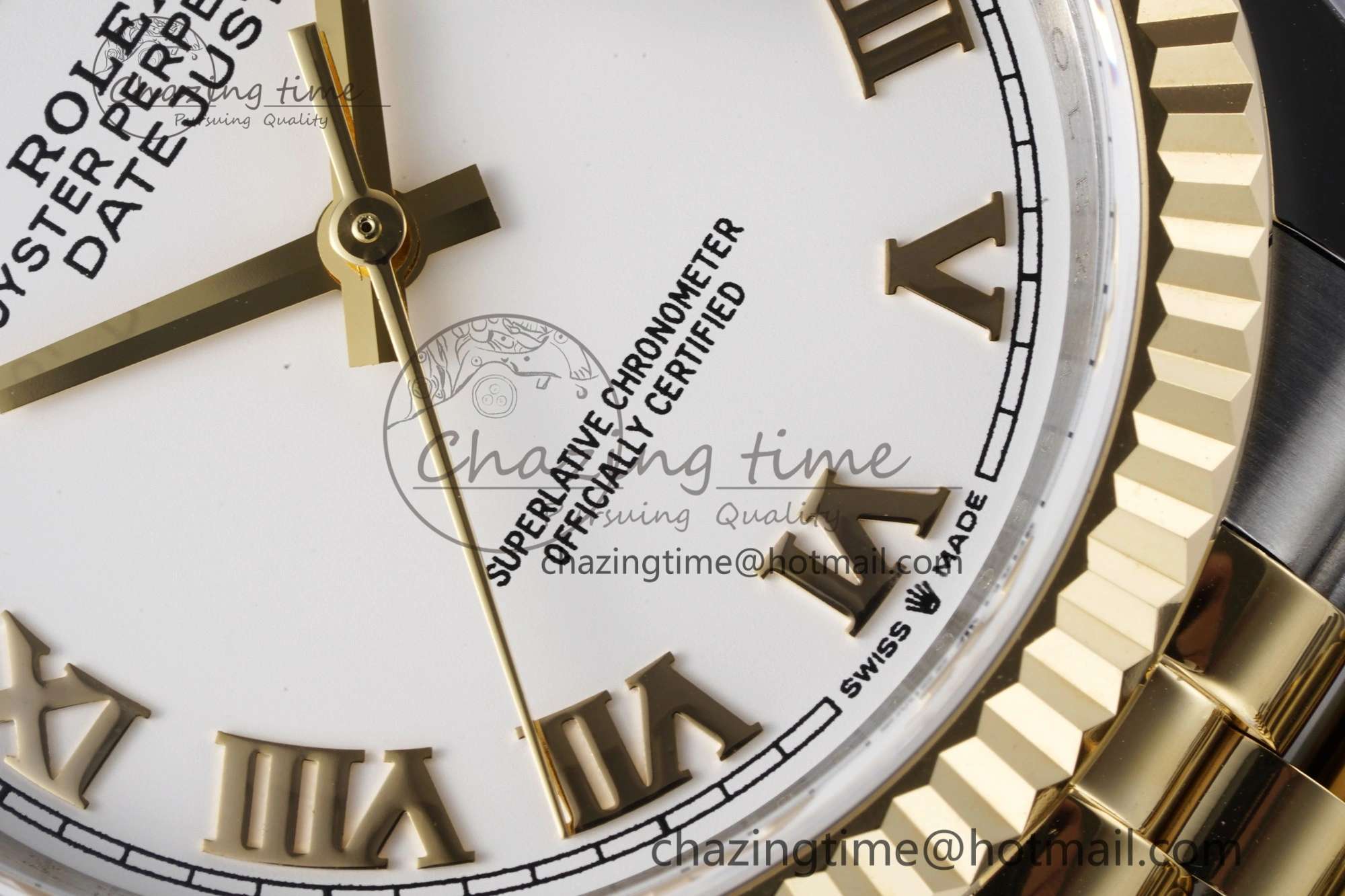 DateJust 36 SS YG 126233 JDF YG Plated 904L Steel White Dial Roman Markers on Jubilee Bracelet V2