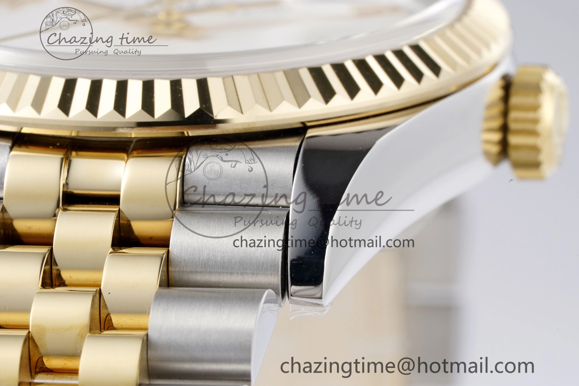 DateJust 36 SS YG 126233 JDF YG Plated 904L Steel White Dial Roman Markers on Jubilee Bracelet V2