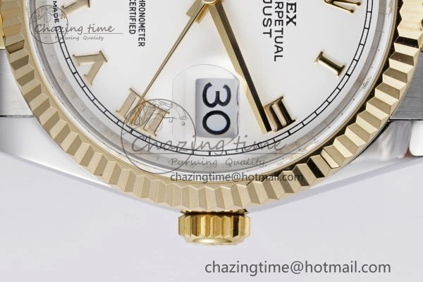 DateJust 36 SS YG 126233 JDF YG Plated 904L Steel White Dial Roman Markers on Jubilee Bracelet V2