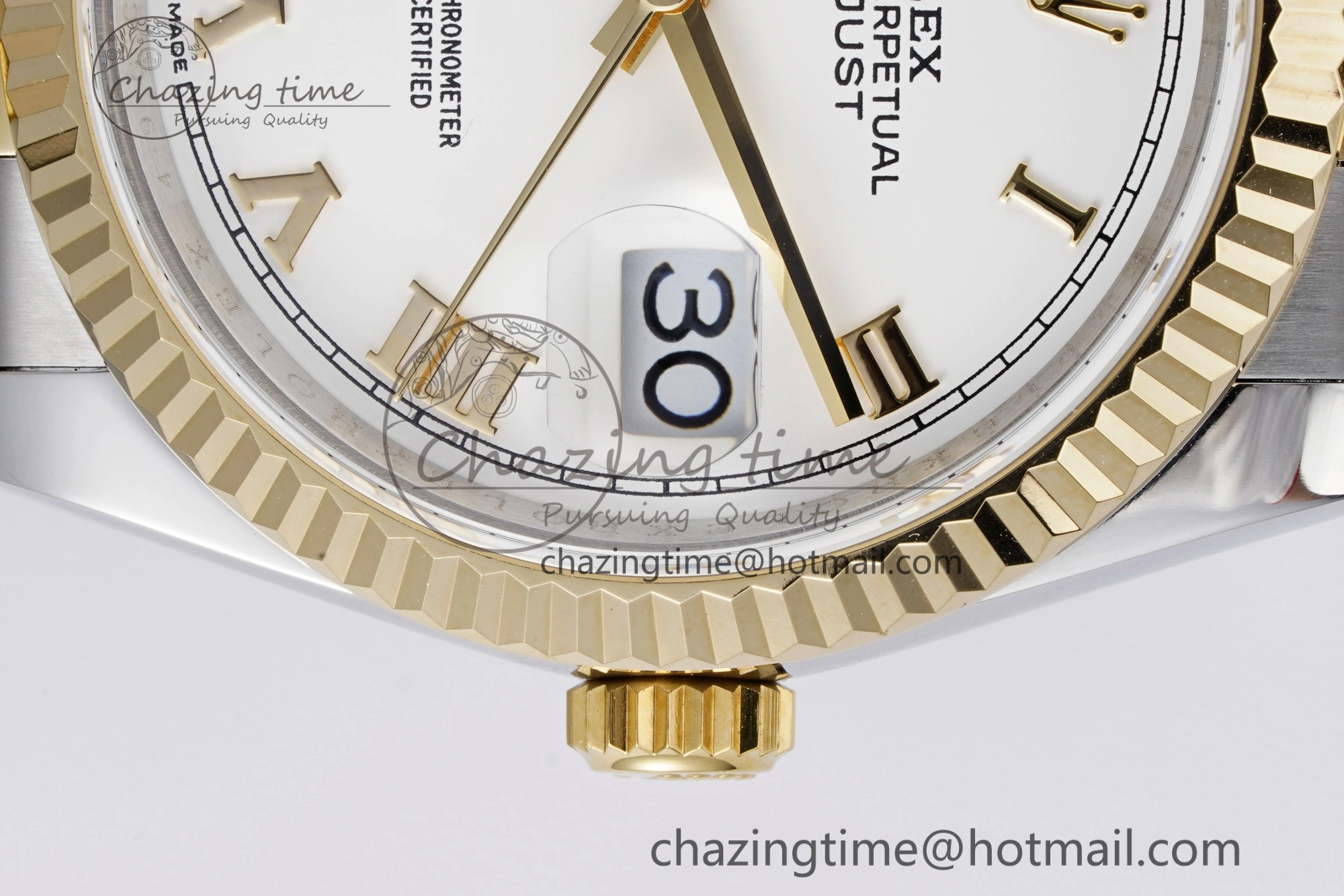 DateJust 36 SS YG 126233 JDF YG Plated 904L Steel White Dial Roman Markers on Jubilee Bracelet V2