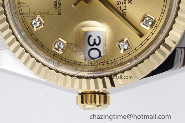 DateJust 36 SS YG 126233 JDF YG Plated 904L Steel YG Dial Diamonds Markers on Jubilee Bracelet V2