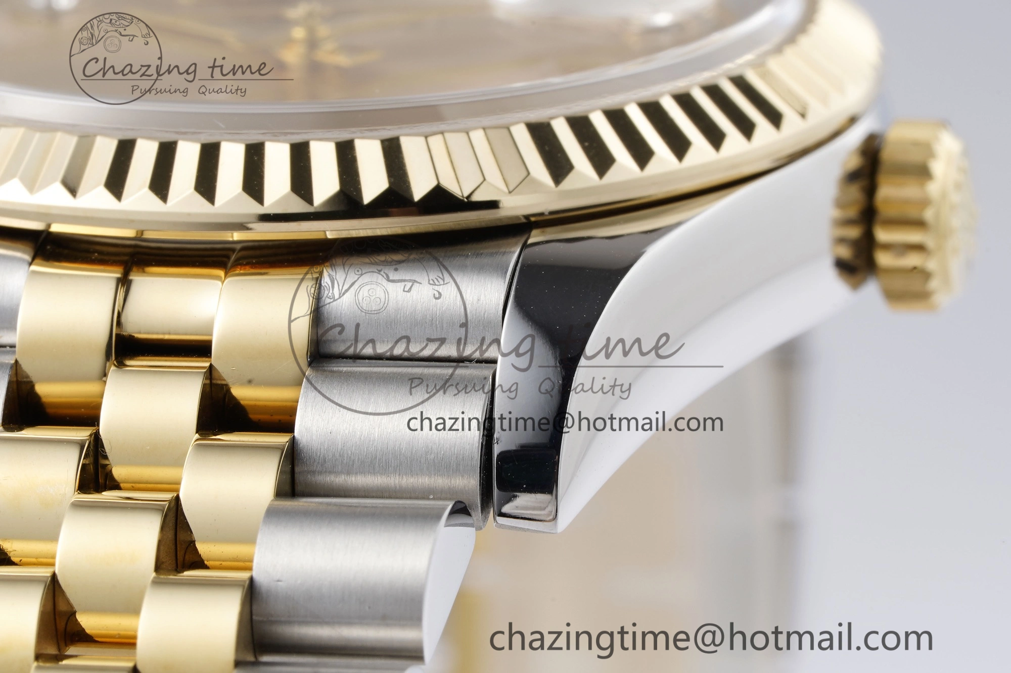 DateJust 36 SS YG 126233 JDF YG Plated 904L Steel YG Dial Diamonds Markers on Jubilee Bracelet V2