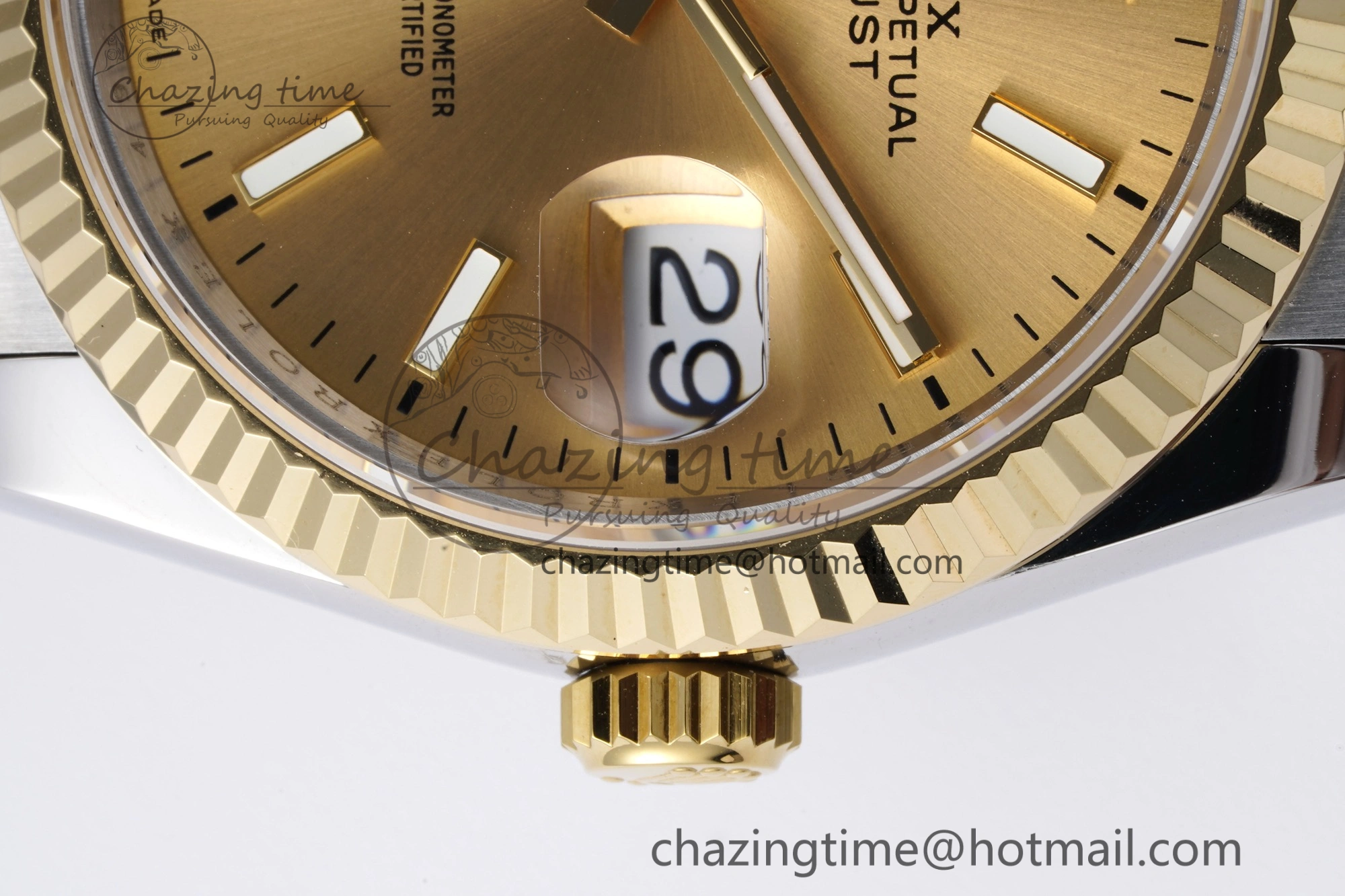 DateJust 36 SS YG 126233 JDF YG Plated 904L Steel YG Dial Stick Markers on Jubilee Bracelet V2