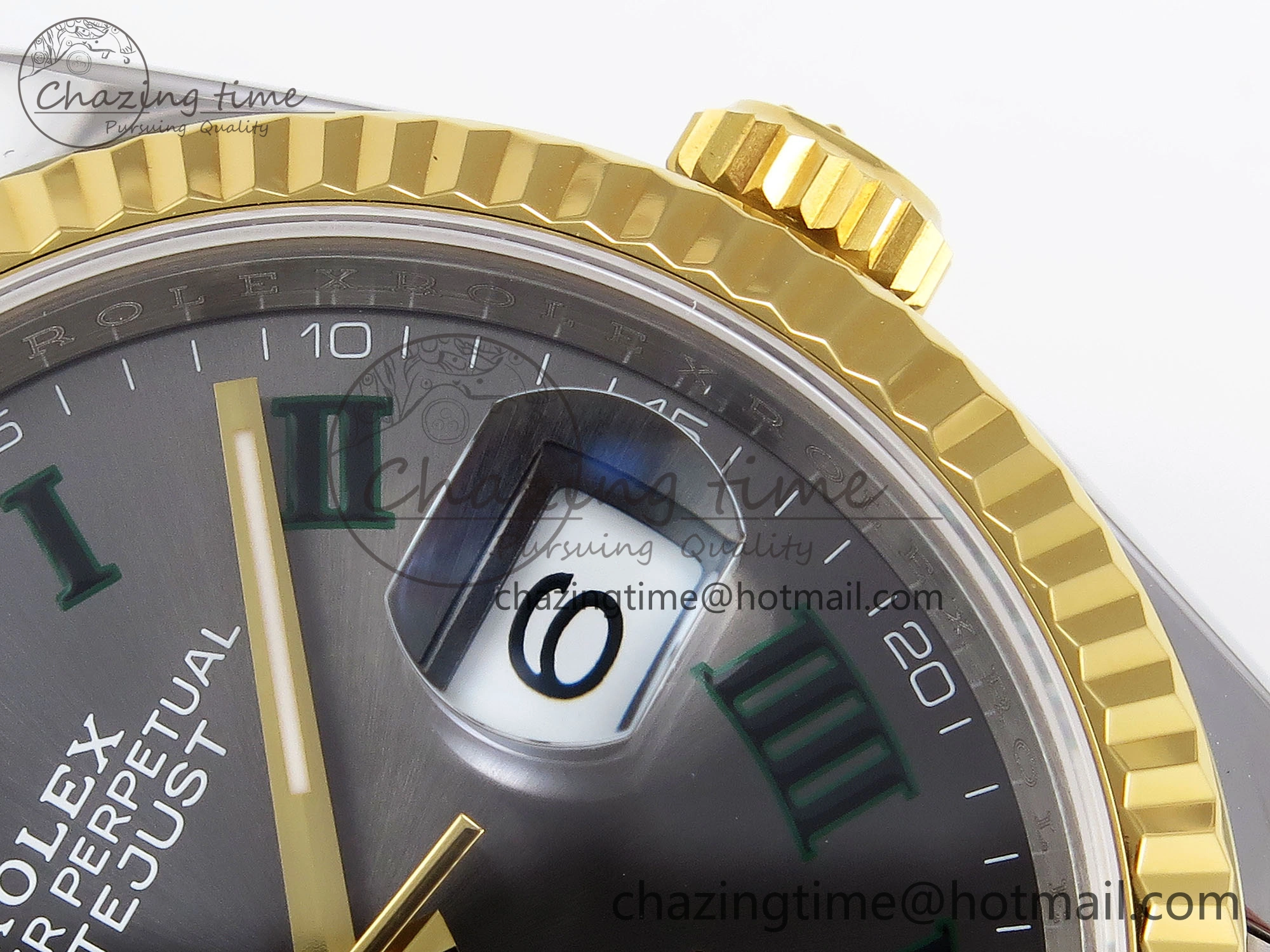 DateJust 36 SS YG 126233 VSF 1:1 Best Edition 904L Steel Gray Dial Green Roman Marker on Jubilee Bracelet VS3235