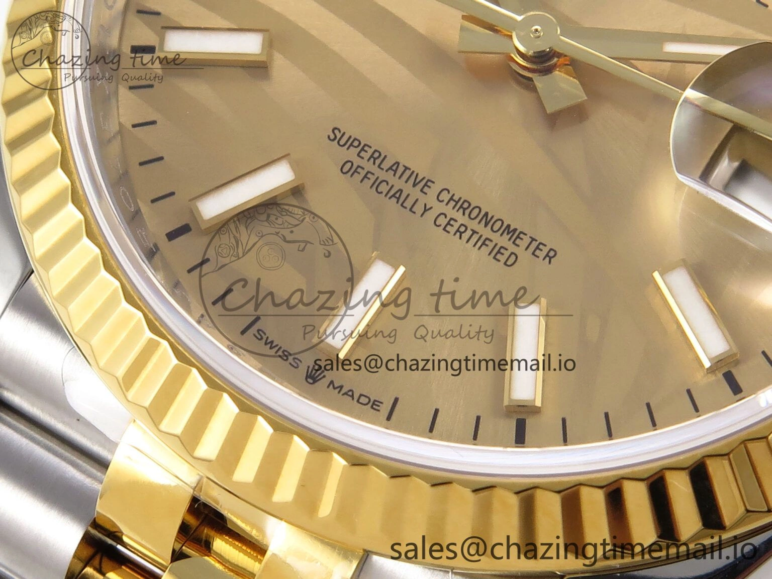 DateJust 36 SS YG 126233 VSF 1:1 Best Edition 904L Steel YG Leaf Dial on Jubilee Bracelet VS3235