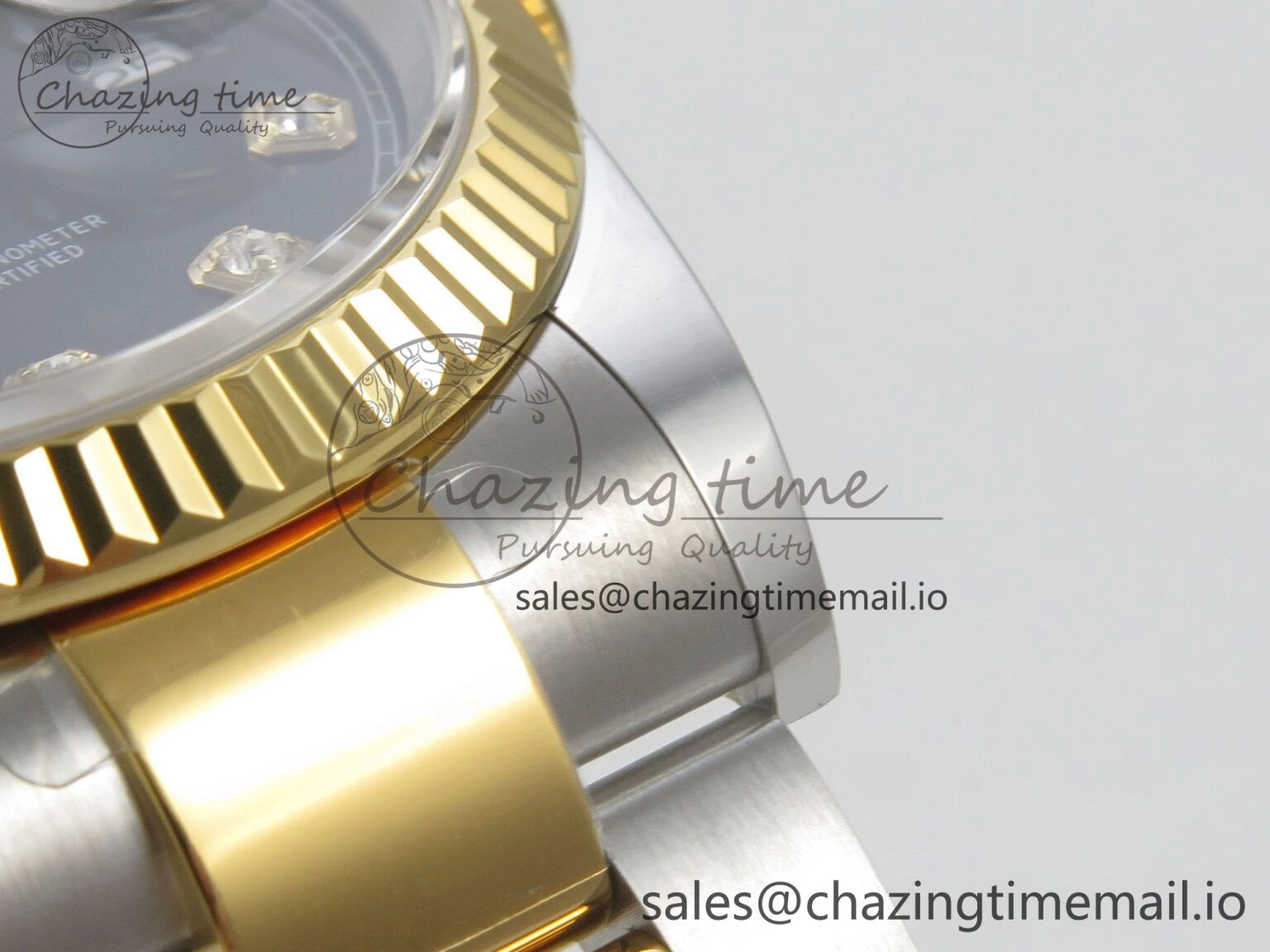 DateJust 36 SS YG ARF 1:1 Best Edition 904L Steel Black Diamonds Dial on Oyster Bracelet SH3235
