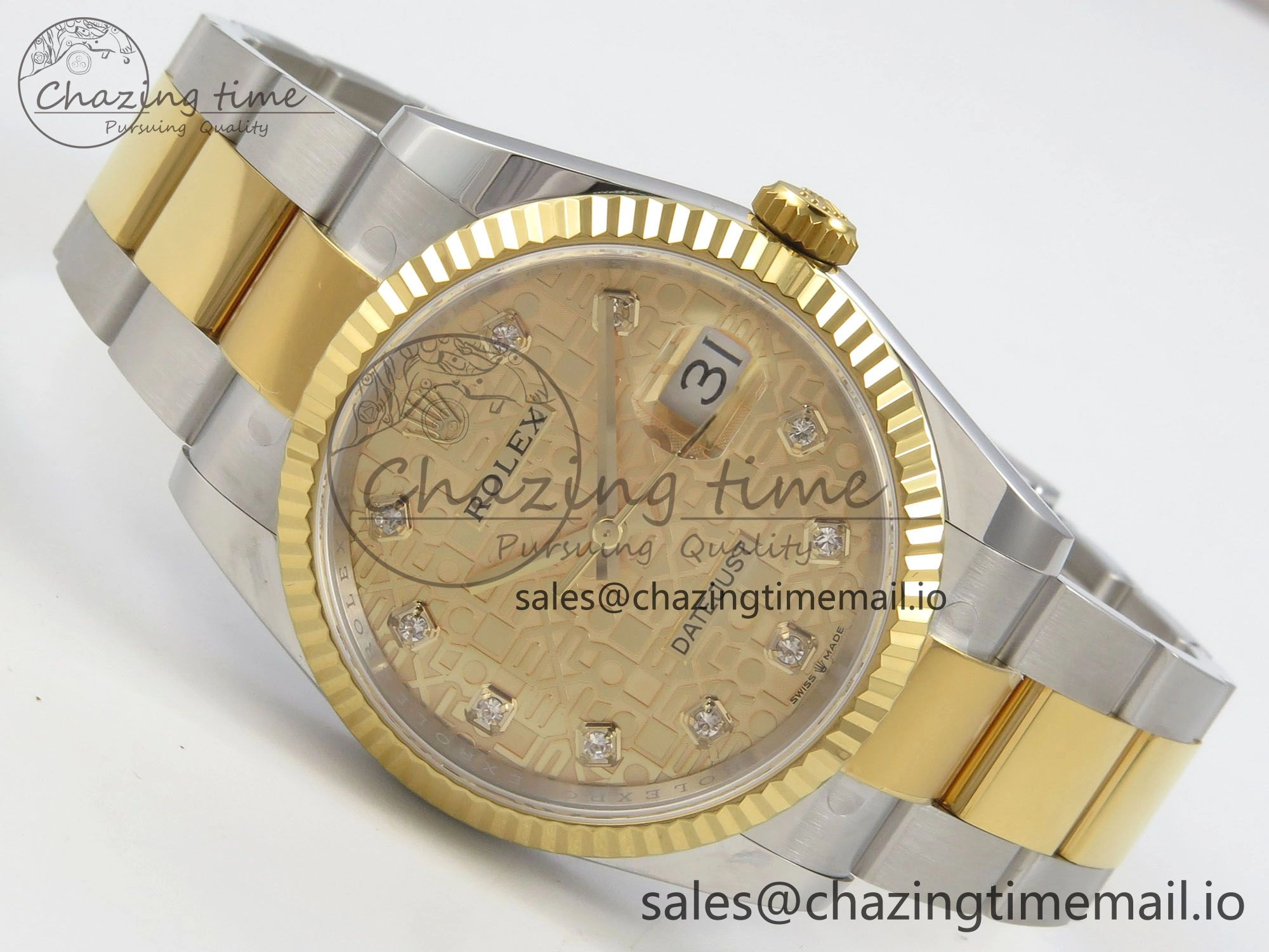 DateJust 36 SS YG ARF 1:1 Best Edition 904L Steel Rolxx YG Diamonds Dial on Oyster Bracelet SH3235