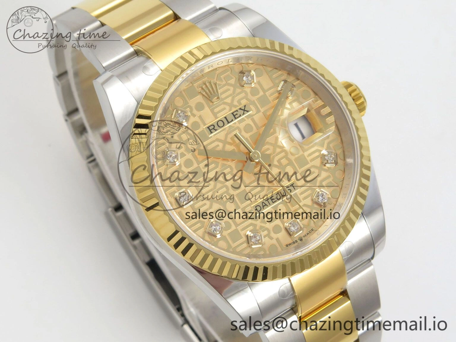DateJust 36 SS YG ARF 1:1 Best Edition 904L Steel Rolxx YG Diamonds Dial on Oyster Bracelet SH3235