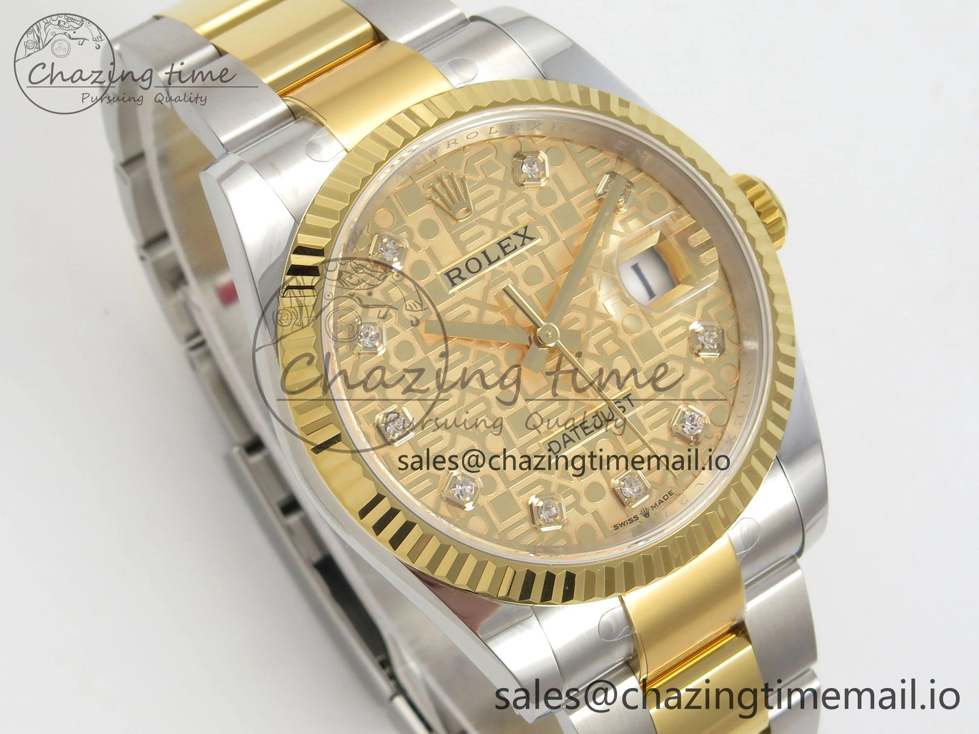 DateJust 36 SS YG ARF 1:1 Best Edition 904L Steel Rolxx YG Diamonds Dial on Oyster Bracelet SH3235