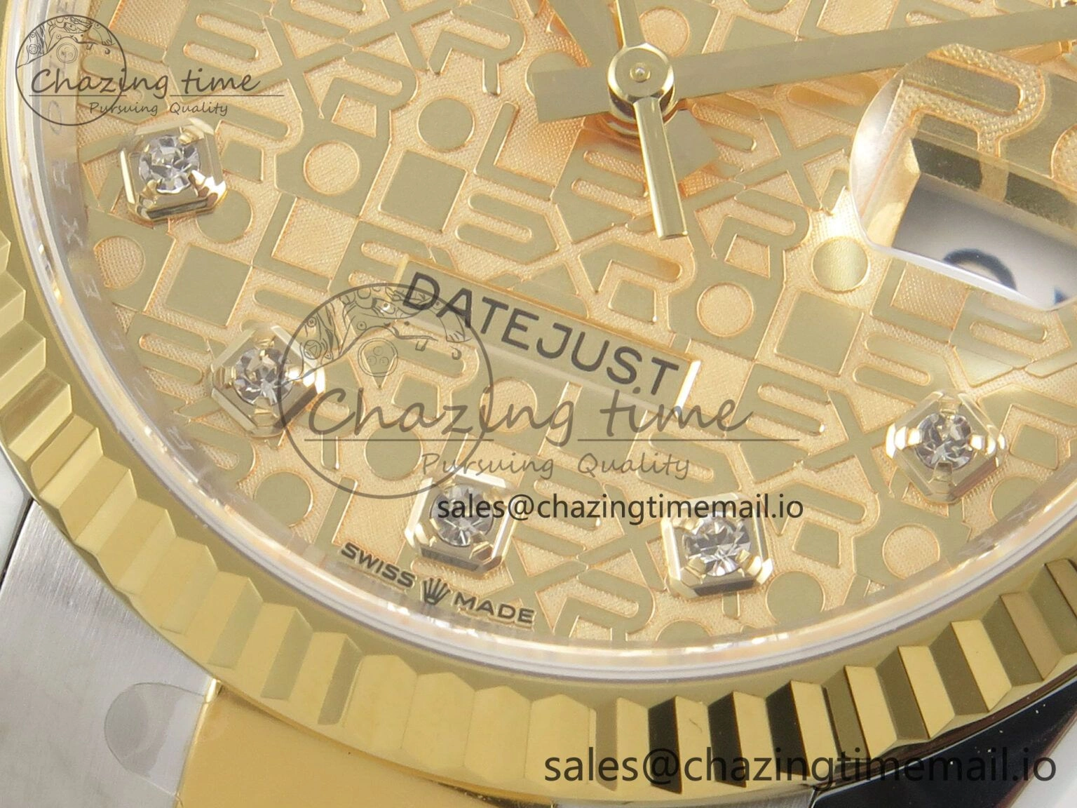 DateJust 36 SS YG ARF 1:1 Best Edition 904L Steel Rolxx YG Diamonds Dial on Oyster Bracelet SH3235